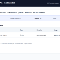 تعریف Juniper RADIUS Vendor Dictionary در Cisco ISE برای سناریوی عربیان